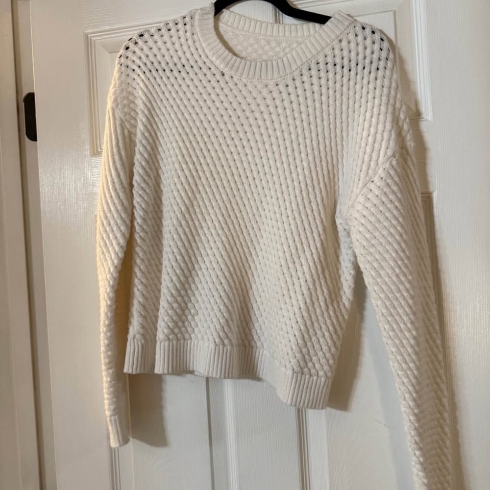 SHEIN Cream Textured Knit Sweater